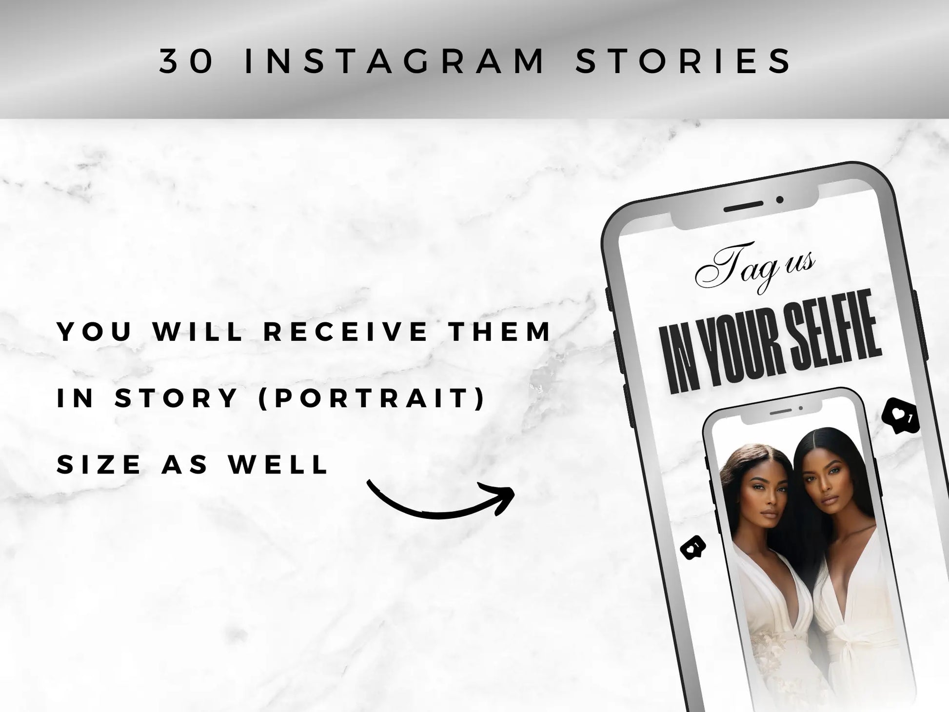 30 Silver & White Fashion Instagram Kit instagram stories