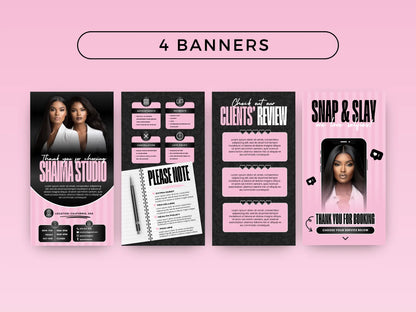 Pink & Black Feminine Acuity Scheduling Site Template - Shaima Studio