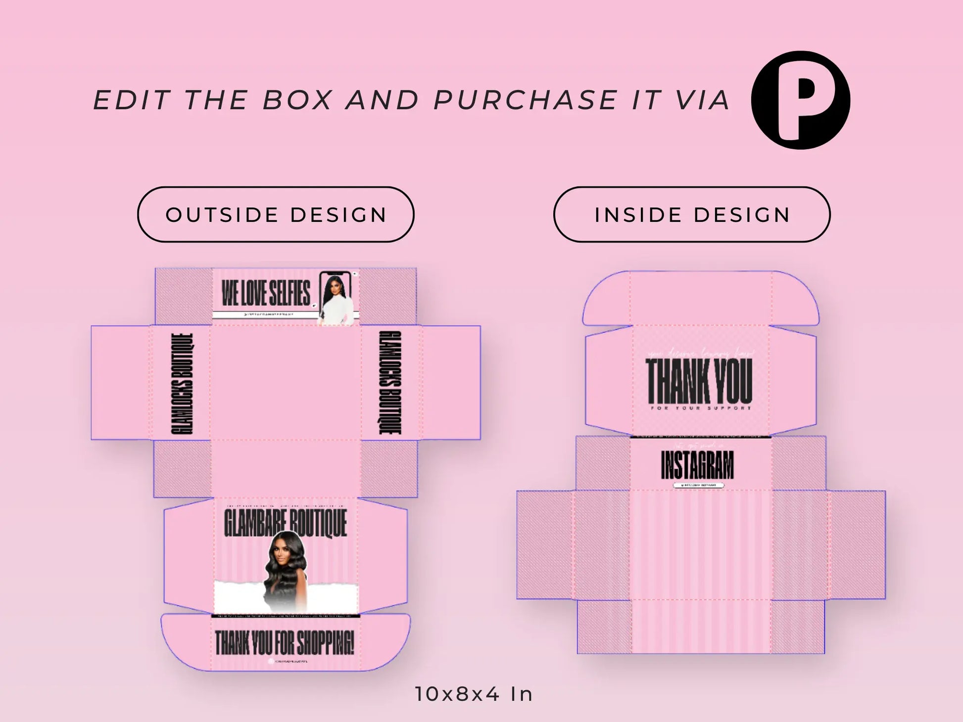 Pink Wig Mailer Box - Shaima Studio