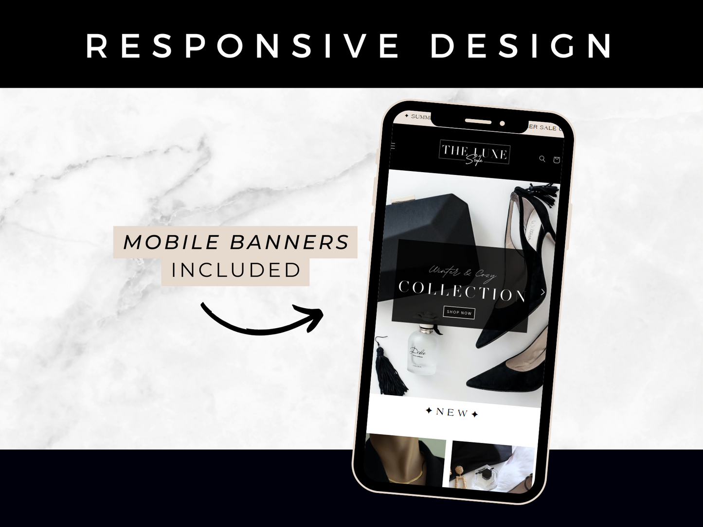 black & white Shopify theme Responsive design