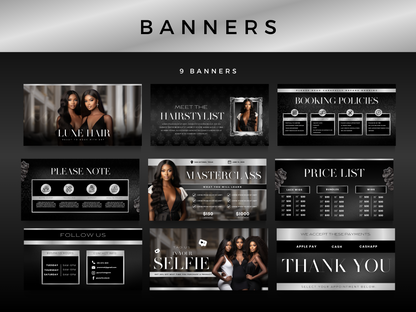 Silver & Black Hair Acuity Scheduling Site