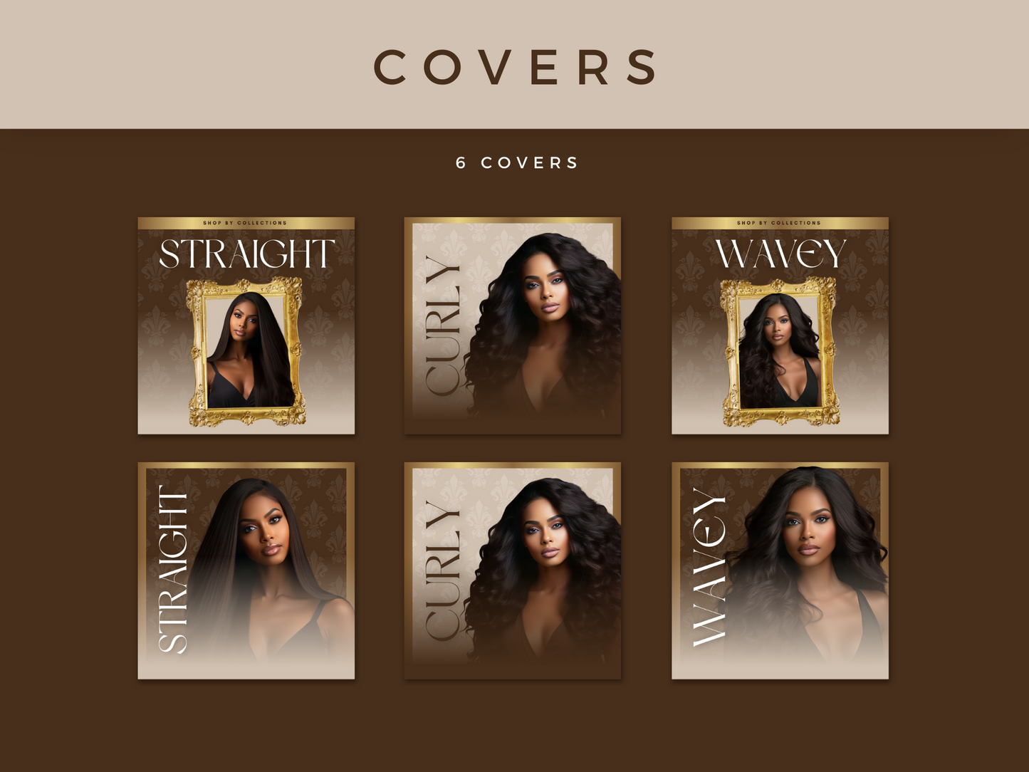 Luxury Brown & Gold Hair Web Banners