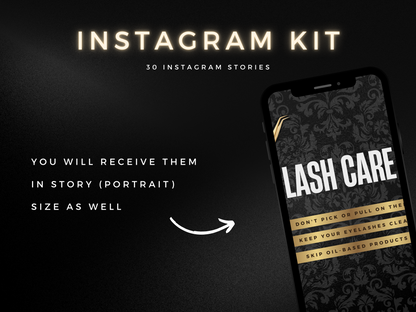 Gold Lash Tech Instagram Kit