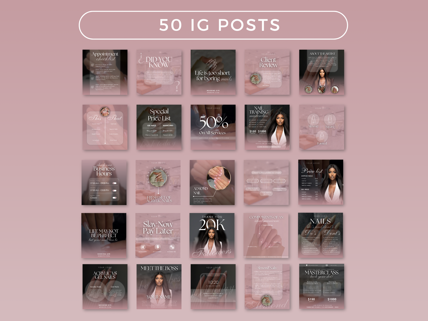 Pink Nail Tech Instagram Kit