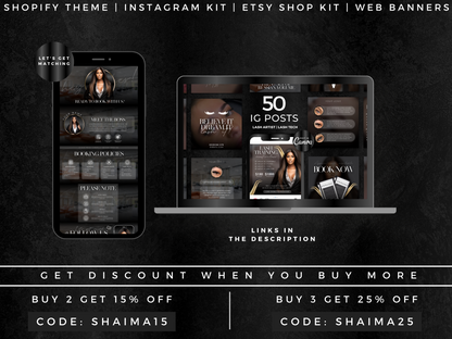 Minimal Black Lash Tech Instagram Kit - Shaima Studio
