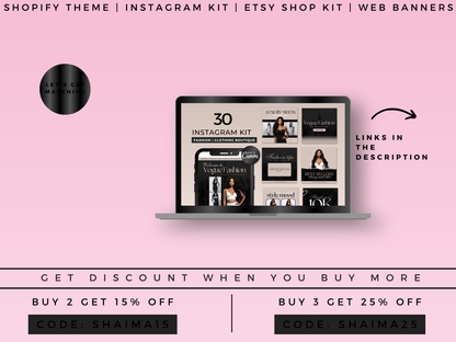 Pink & Black Nail Tech Instagram Kit