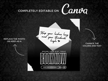 Black Appointment Booking Flyer editable on canva