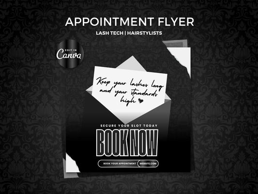 Black Appointment Booking Flyer  