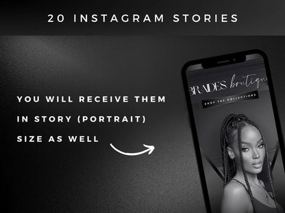Black Braiding Instagram Kit stories