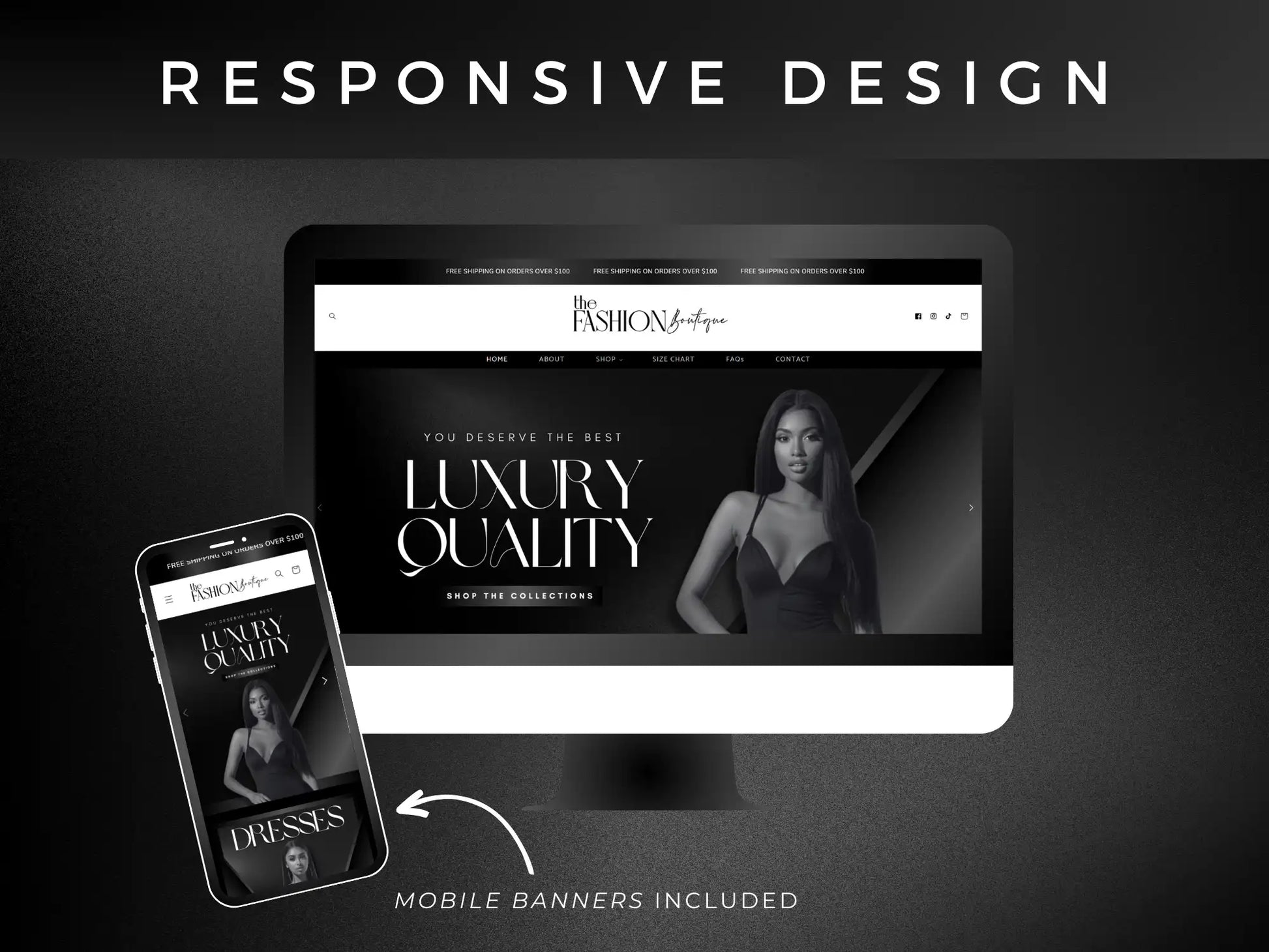 Black White responsive design
