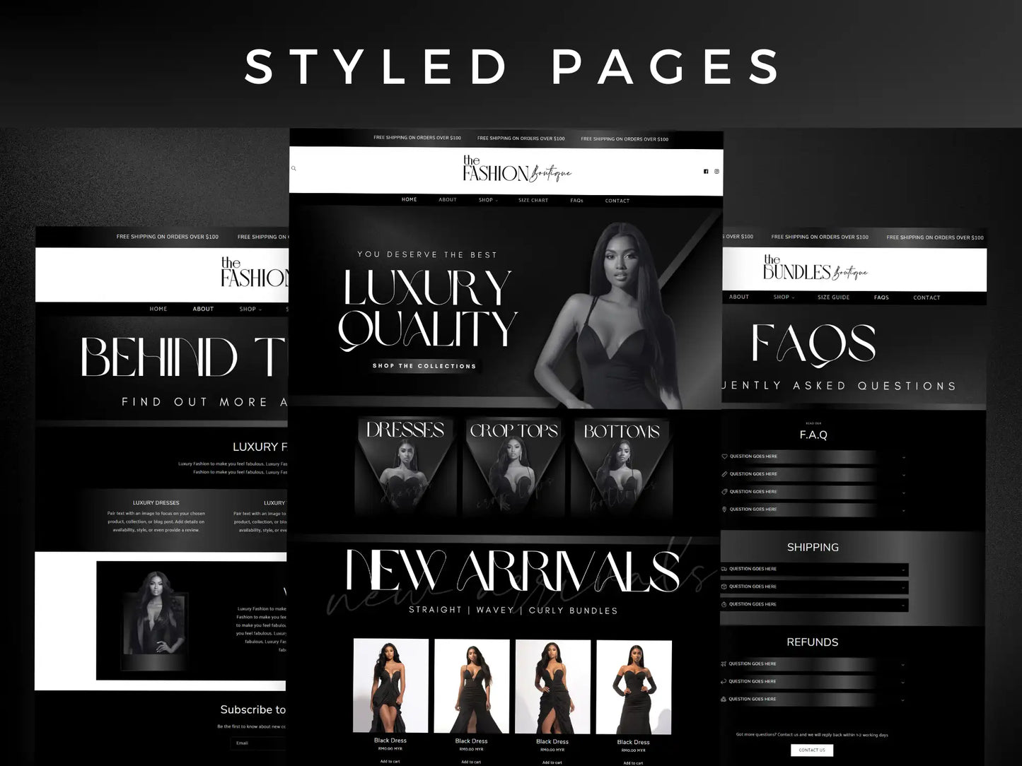 Black White styled pages