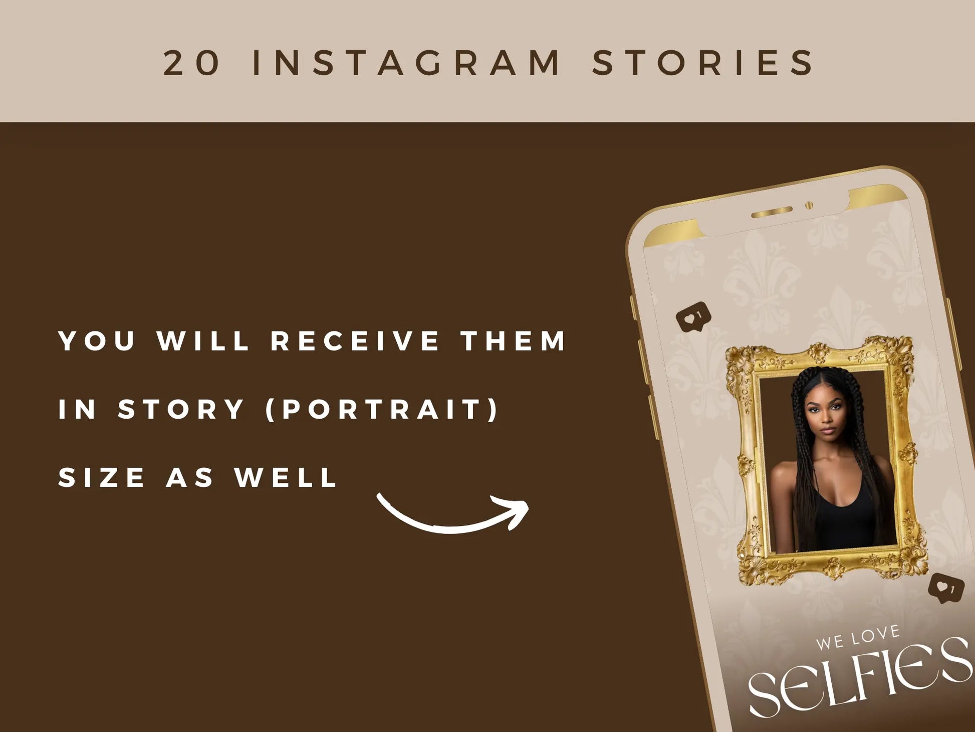Brown Gold Braiding Instagram Kit 20 stories