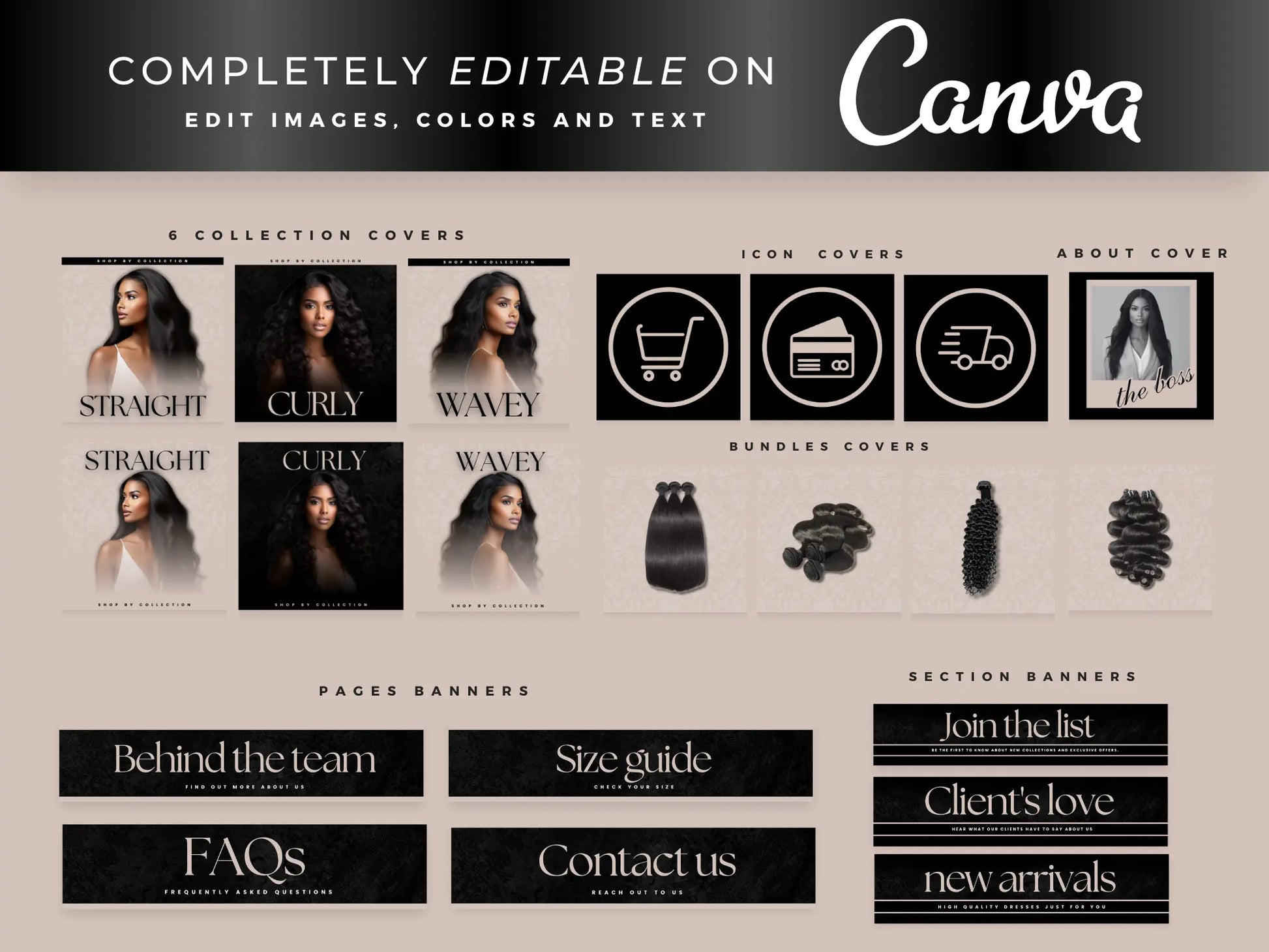 Luxury Beige Hair editable on canva 2
