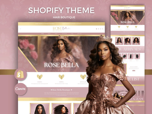 Luxury Rose Gold Hair Shopify Theme