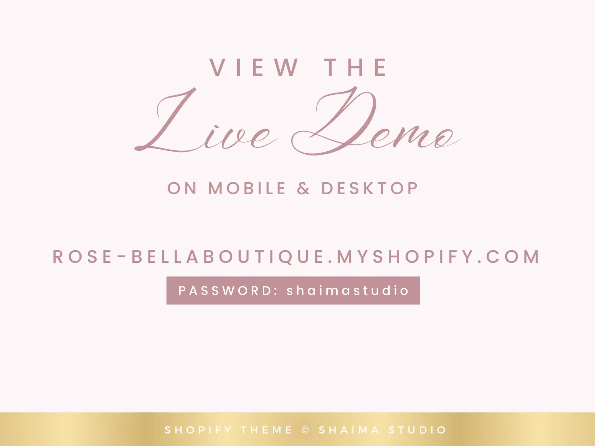 Luxury Rose Gold view the live demo