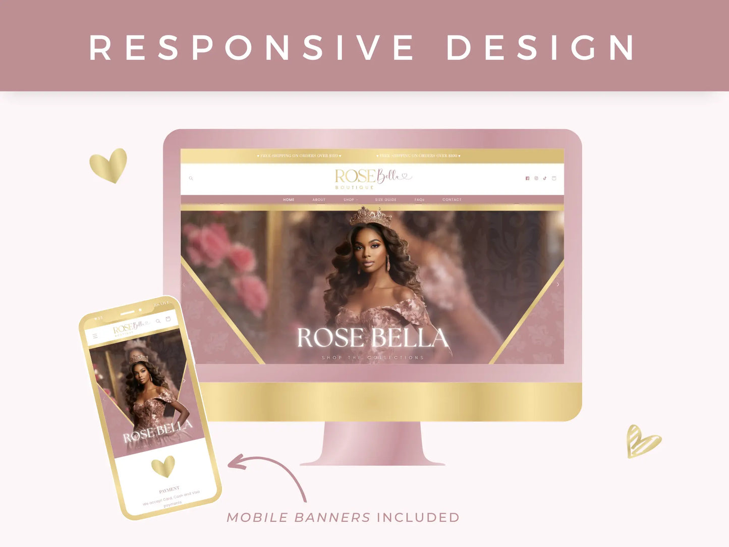 Luxury Rose Gold responsive design