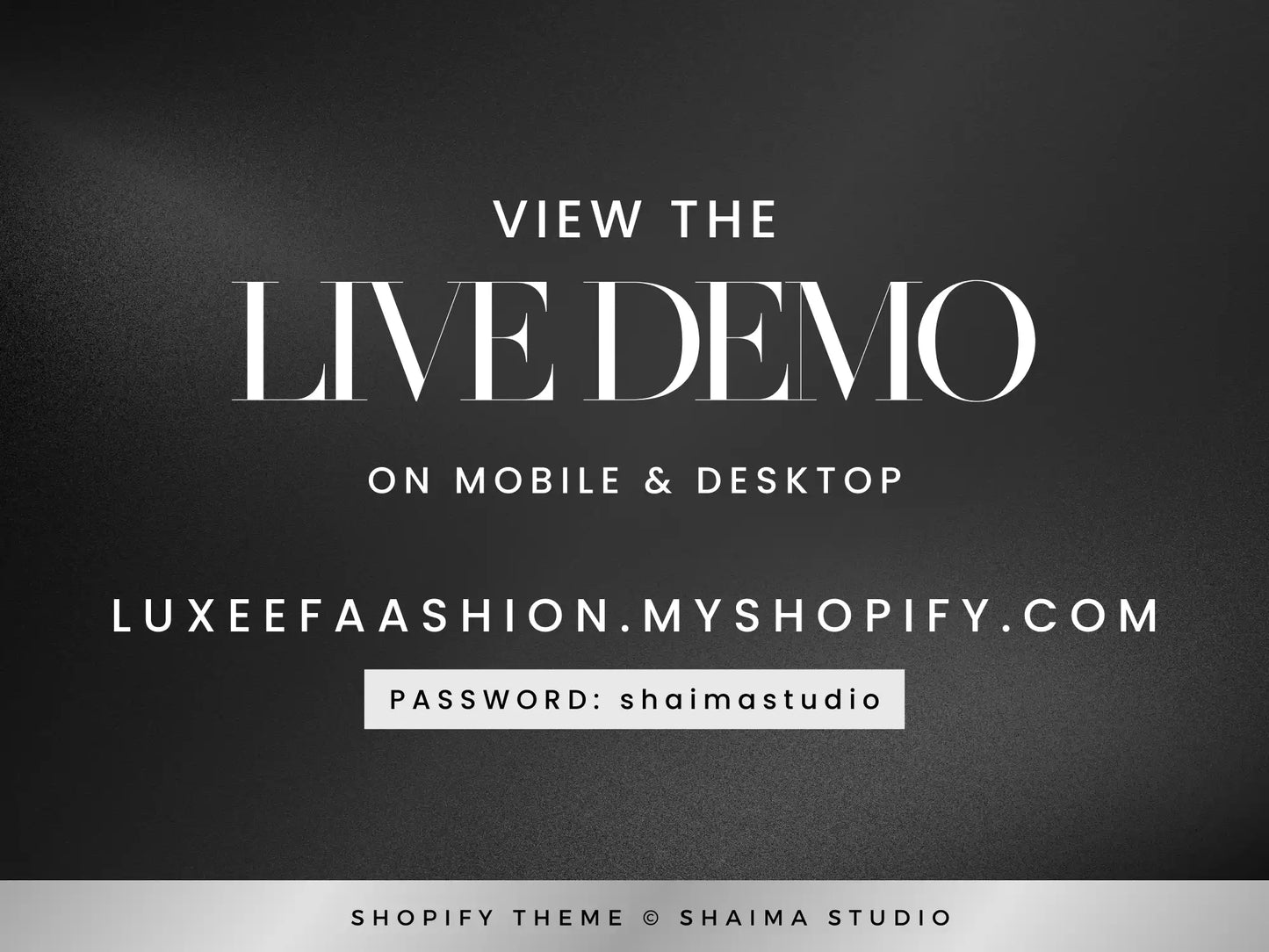 Luxury black silver view the live demo