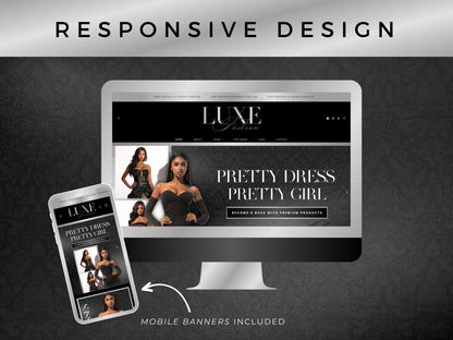 Luxury black silver responsive design