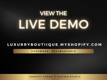 Luxury gold black view the live demo