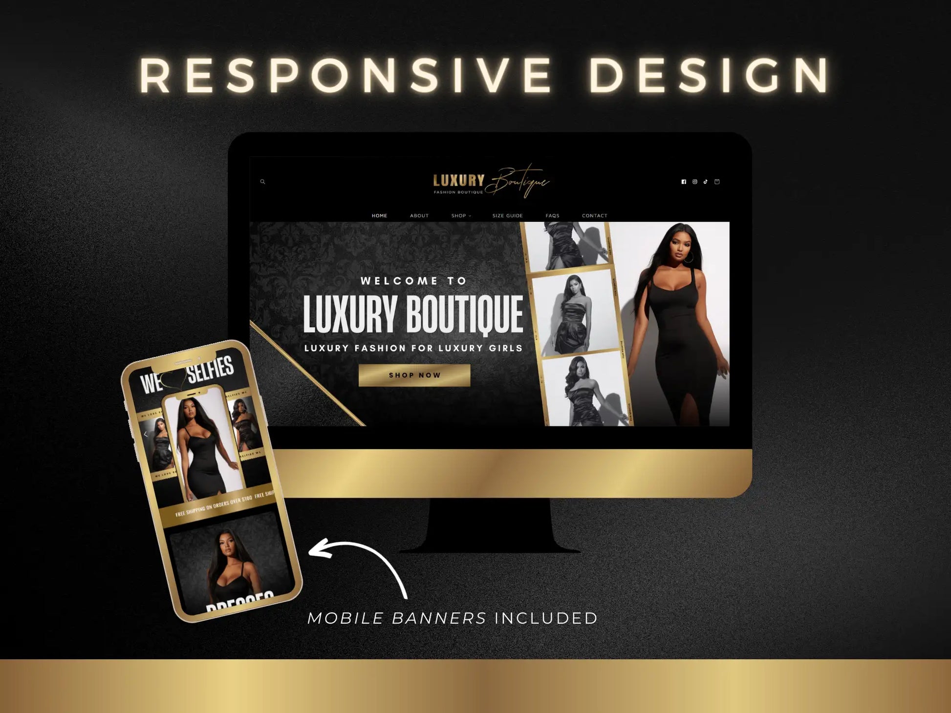 Luxury gold black responsive design