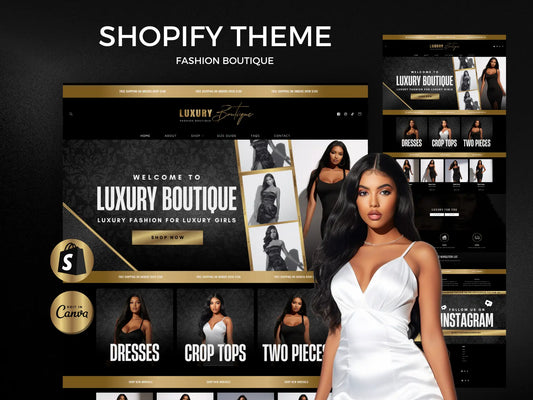 Luxury gold black shopify theme fashion boutique