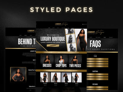 Luxury gold black styled pages