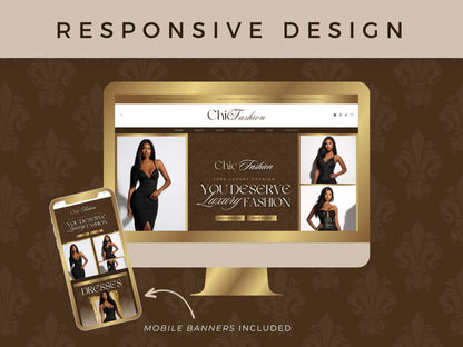Luxury gold brown responsive design