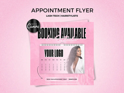 Pink Calendar Appointment Booking Flyer