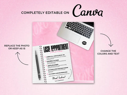 Pink Note Appointment Booking Flyer editable on canva