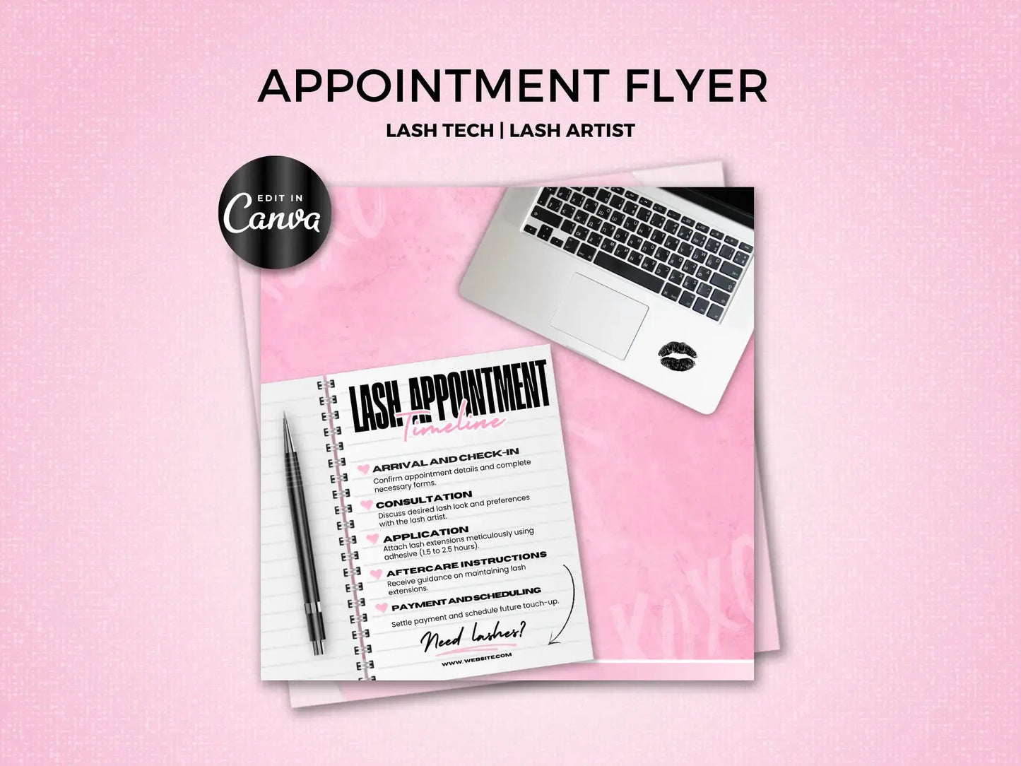 Pink Note Appointment Booking Flyer 