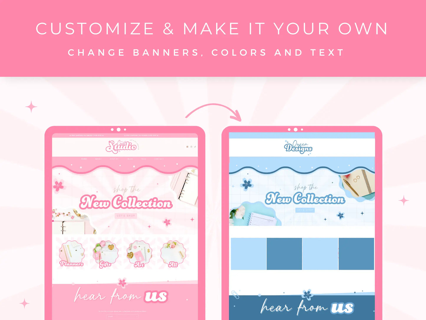 Pink Shopify Theme customize