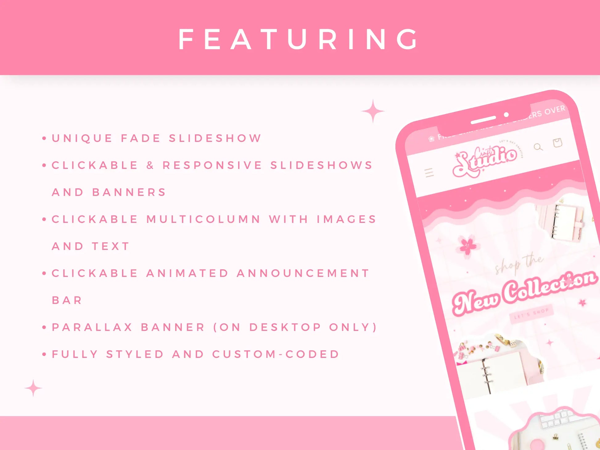 Pink Shopify Theme featuring