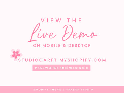 Pink Shopify Theme view the live demo