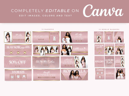 Rose Gold editable on canva