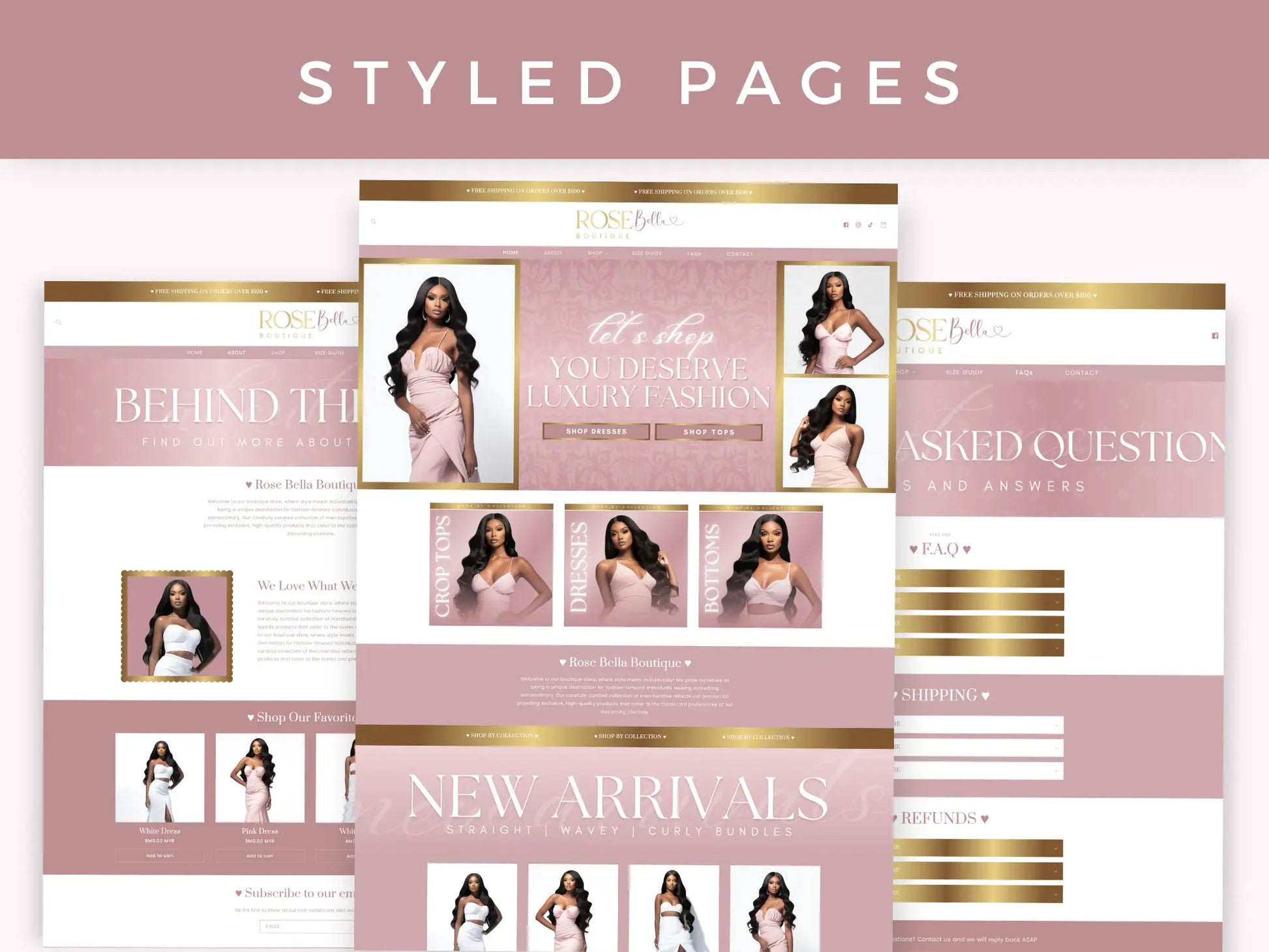 Rose Gold styled pages