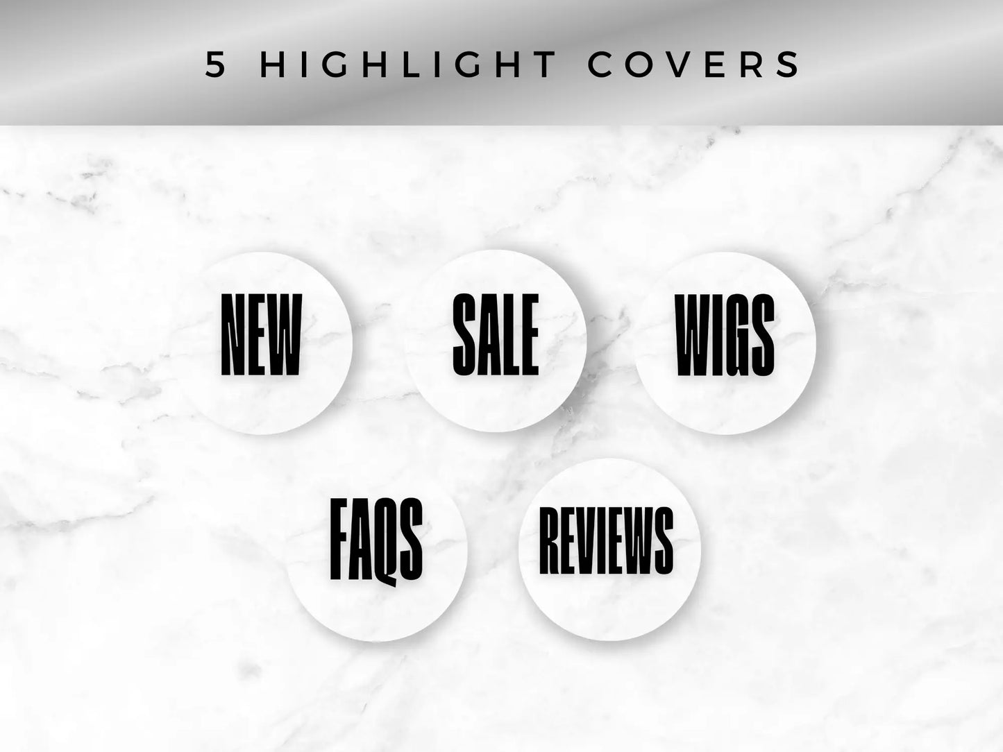 Silver White Braiding Instagram Kit 5 highlight covers