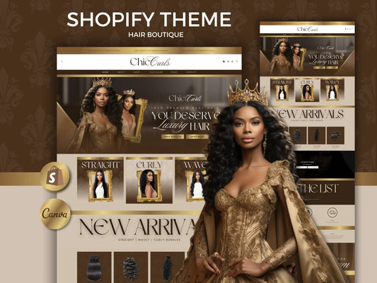 luxury gold brown shopify theme hair boutique
