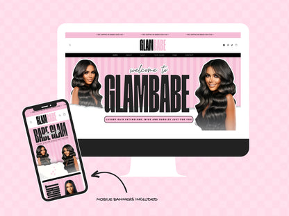 Pink Feminine Hair Salon Shopify Theme banners